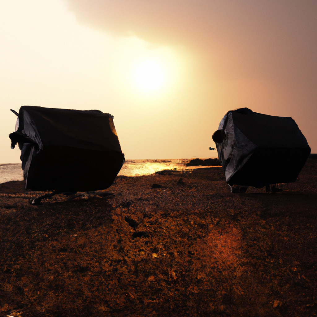 Extérieur: lever du soleil sur la plage, réflecteur et diffuseur