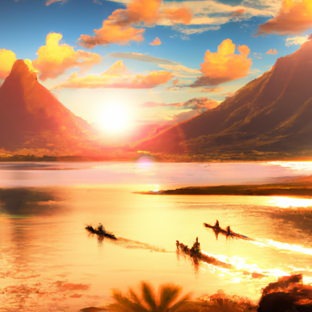 Lagune au coucher du soleil